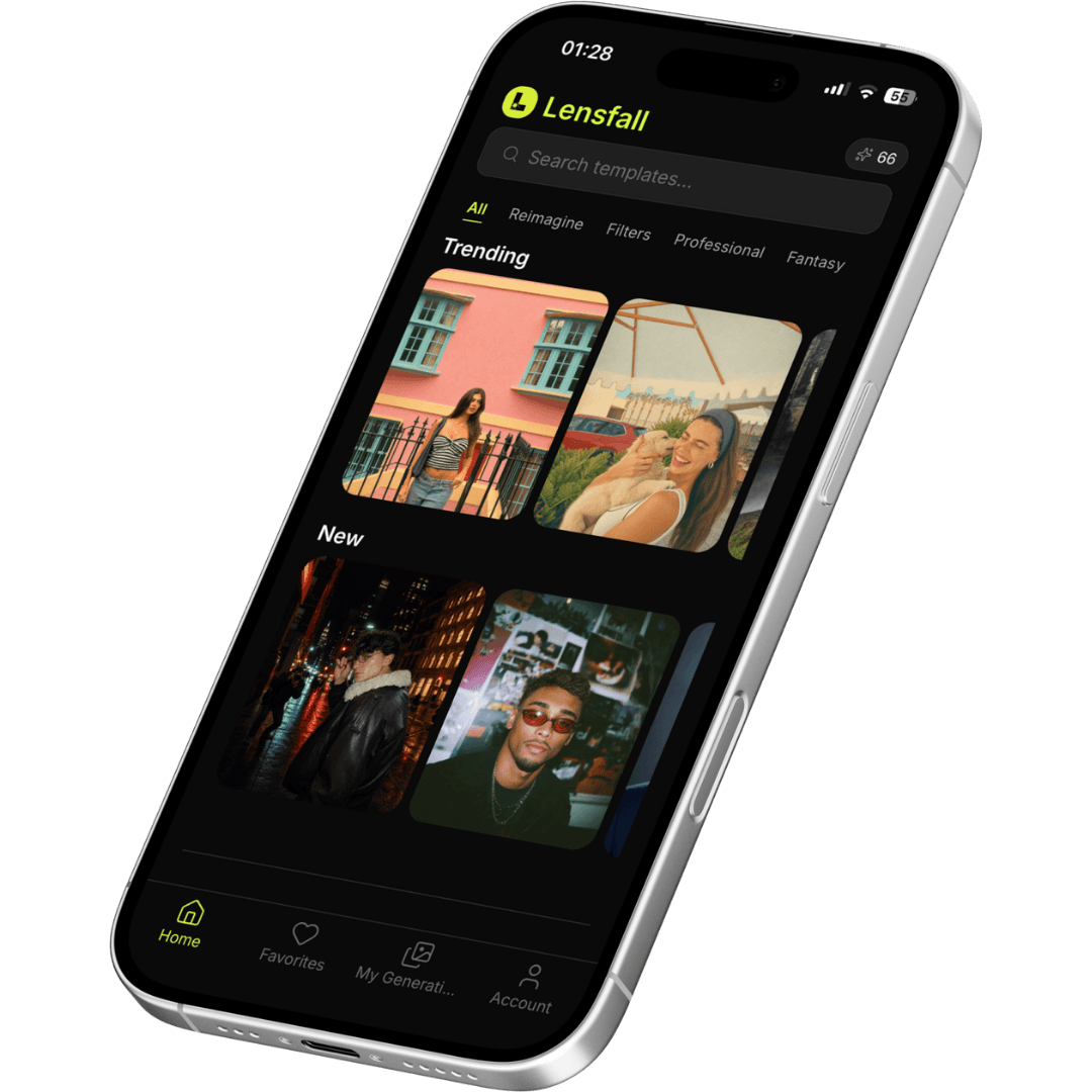Lensfall app preview